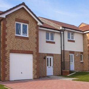 Single white up & over garage door - JB Garage Doors