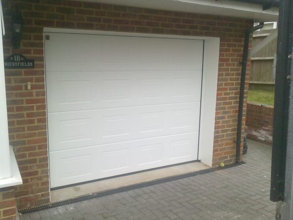 white sectional garage door