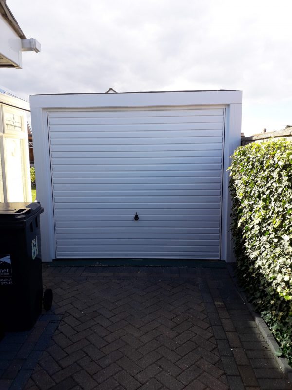 single white garage door