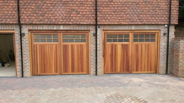 Double wooden garage doors 2 - JB Garage Doors