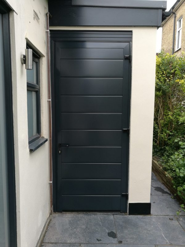 Single grey garage side door - JB Garage Doors