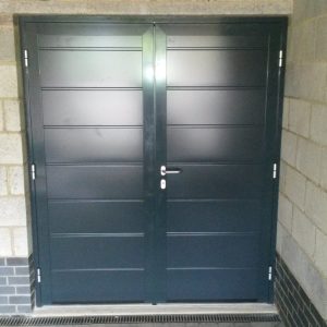 Single grey side hinged garage door 2 - JB Garage Doors