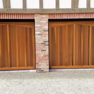 Double wooden garage doors 4 - JB Garage Doors