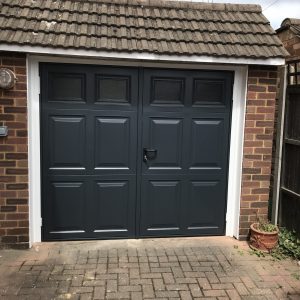Single grey side hinged garage door 4 - JB Garage Doors
