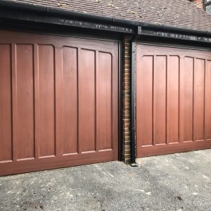 Double up & over wooden garage doors - JB Garage Doors