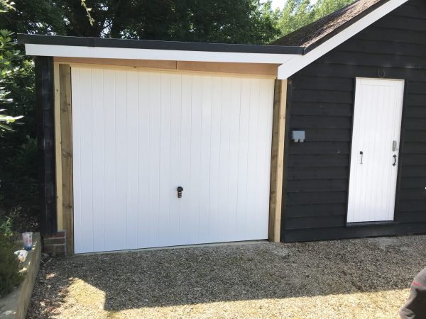 Single white Wessex garage door 2 - JB Garage Doors