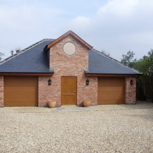 Double wooden SWS UK garage doors - JB Garage Doors
