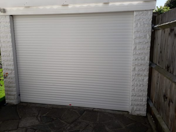Single white SWS UK garage door - JB Garage Doors