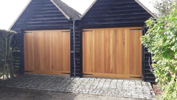Double wooden garage door services 2 - JB Garage Doors