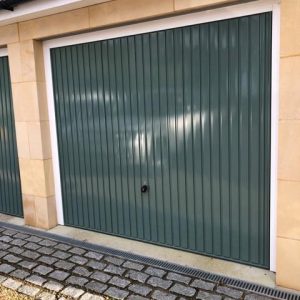 Single green garage door gallery - JB Garage Doors