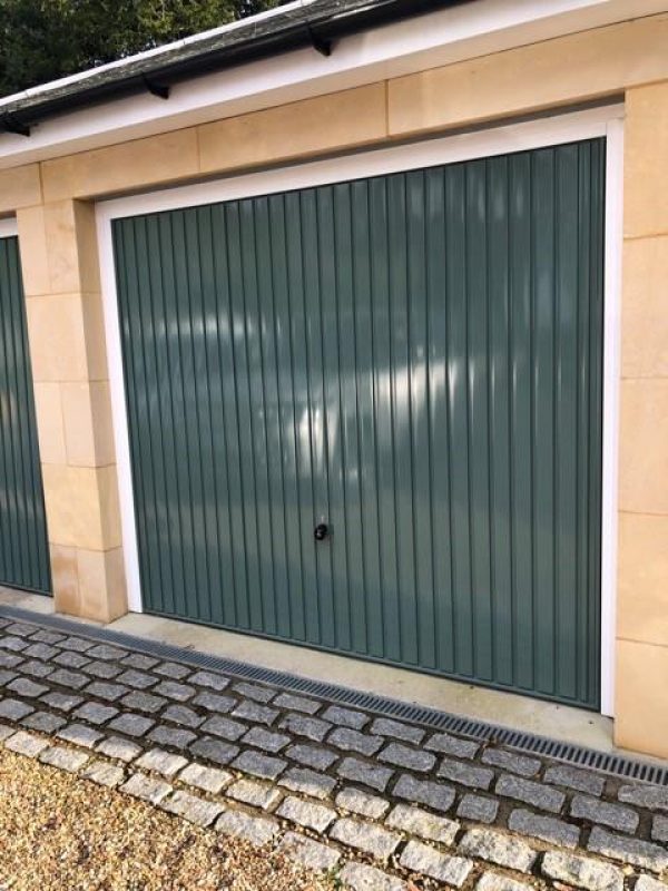 Single green garage door gallery - JB Garage Doors