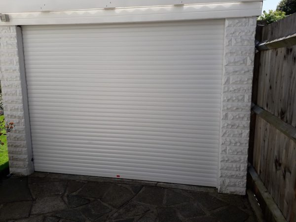 single white roller garage door