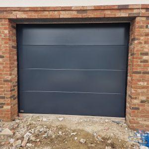 mat black sectional garage door
