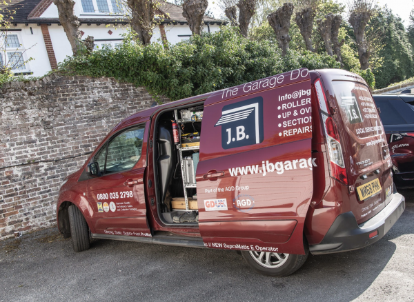 JB Garage Doors company van