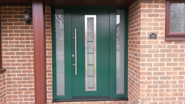 green composite front door
