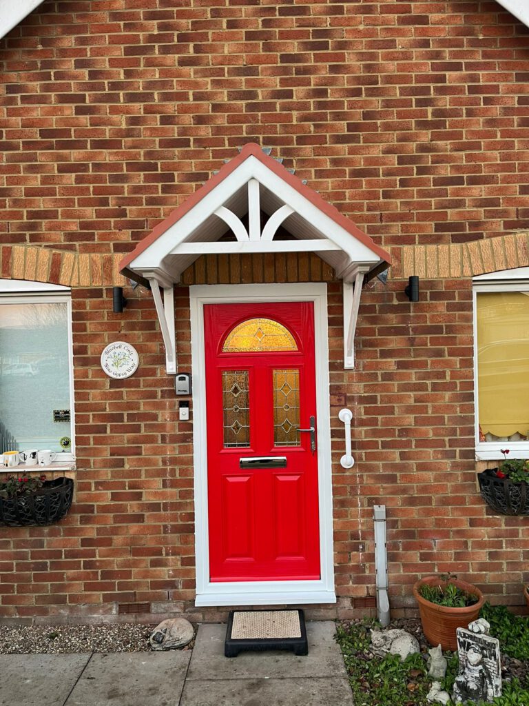 composite red front door