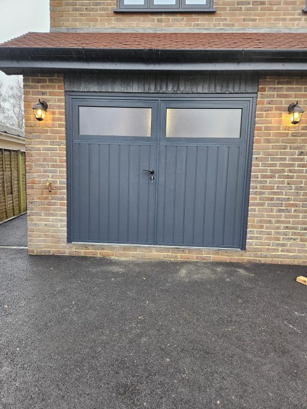 After the Teckentrup windowed insulated side-hinge garage door installed.