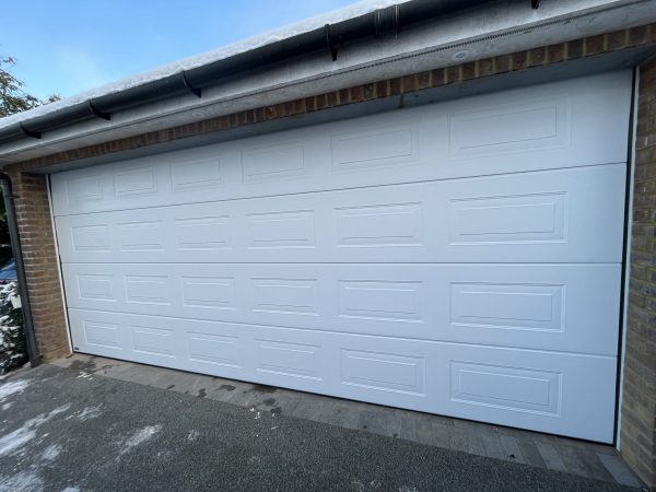 White carteck garage door.