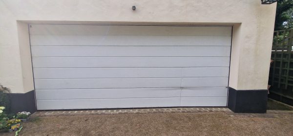 Before installing the slate grey Hormann garage door.